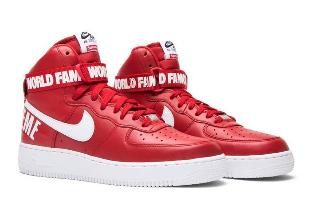 Кроссовки Supreme X Nike Air Force 1 World Famous Red
