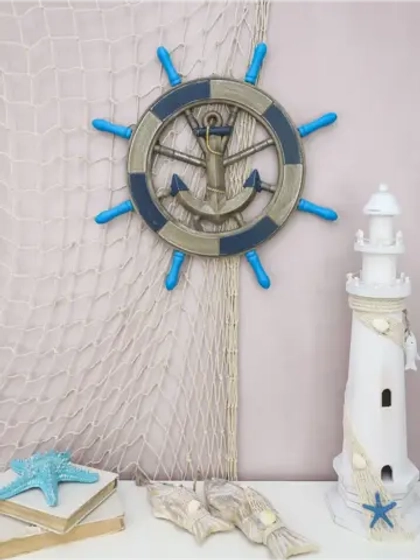 Декор для дома на стену "Штурвал" 43 см