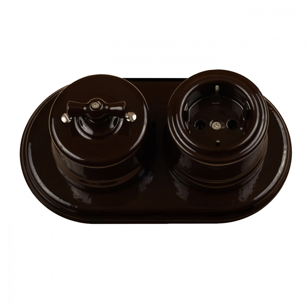 Рамка 2-х постовая, керамика, цвет коричневый BF2-620-02