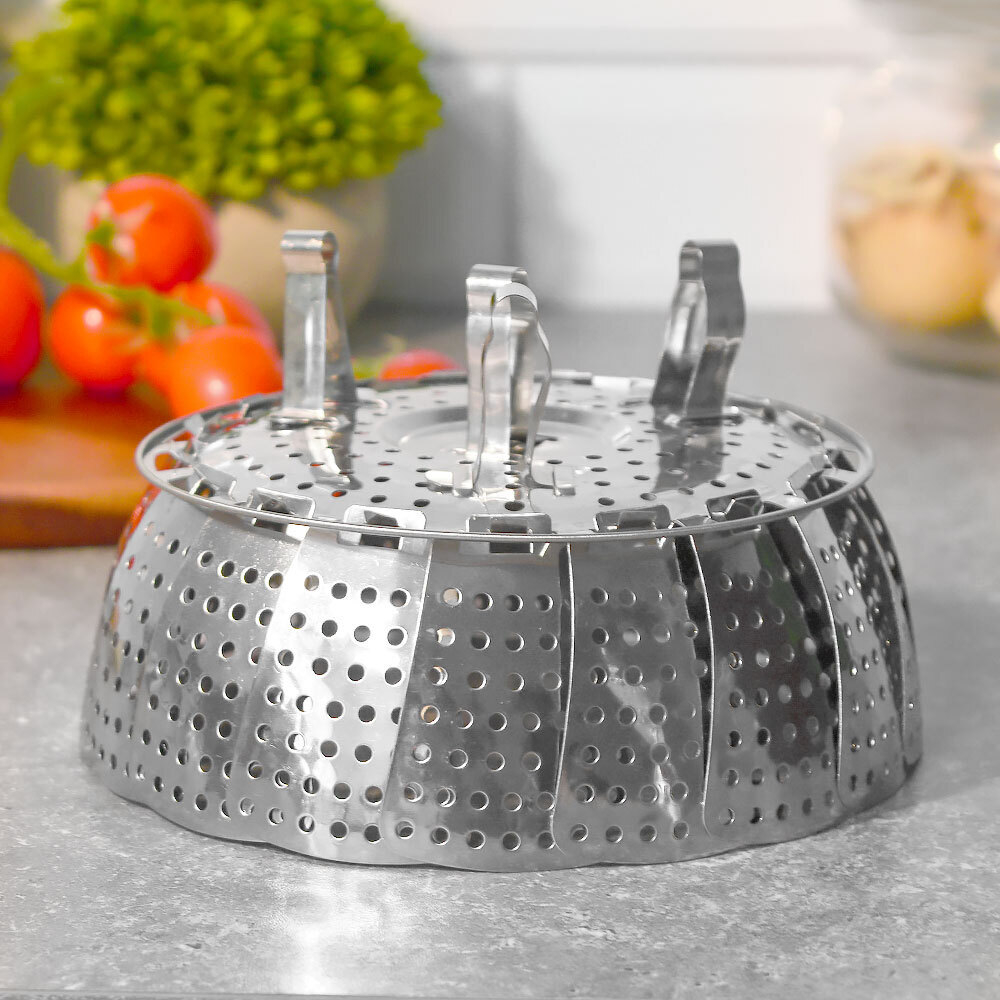 Пароварка 22см на ножках "Цветок"нерж.сталь