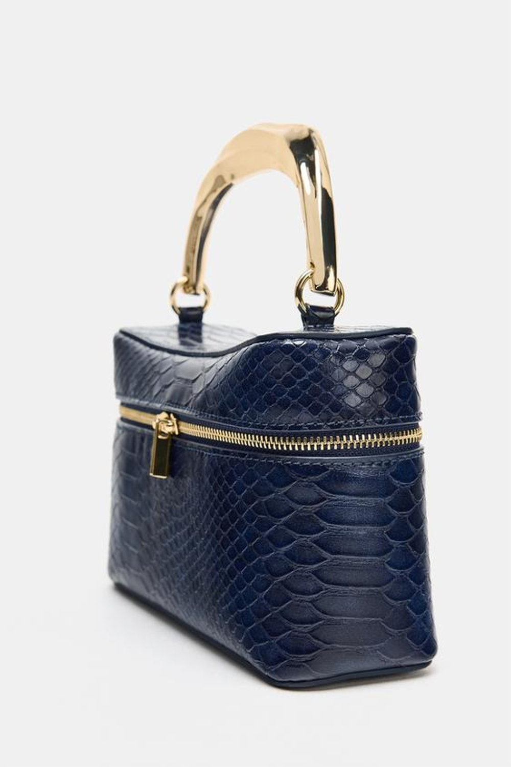 ZARA СУМКА-КЕЙС С РЕЛЬЕФНЫМ УЗОРОМ, МОРСКОЙ СИНИЙ