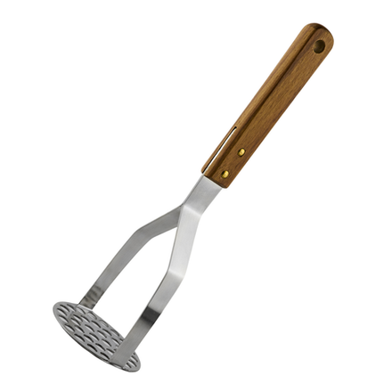 Толкушка для пюре, ручка дерево, 304 сталь, особо прочная, CGPro