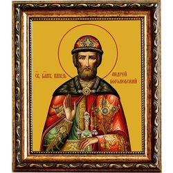Андрей Боголюбский Великий князь. Икона на холсте.