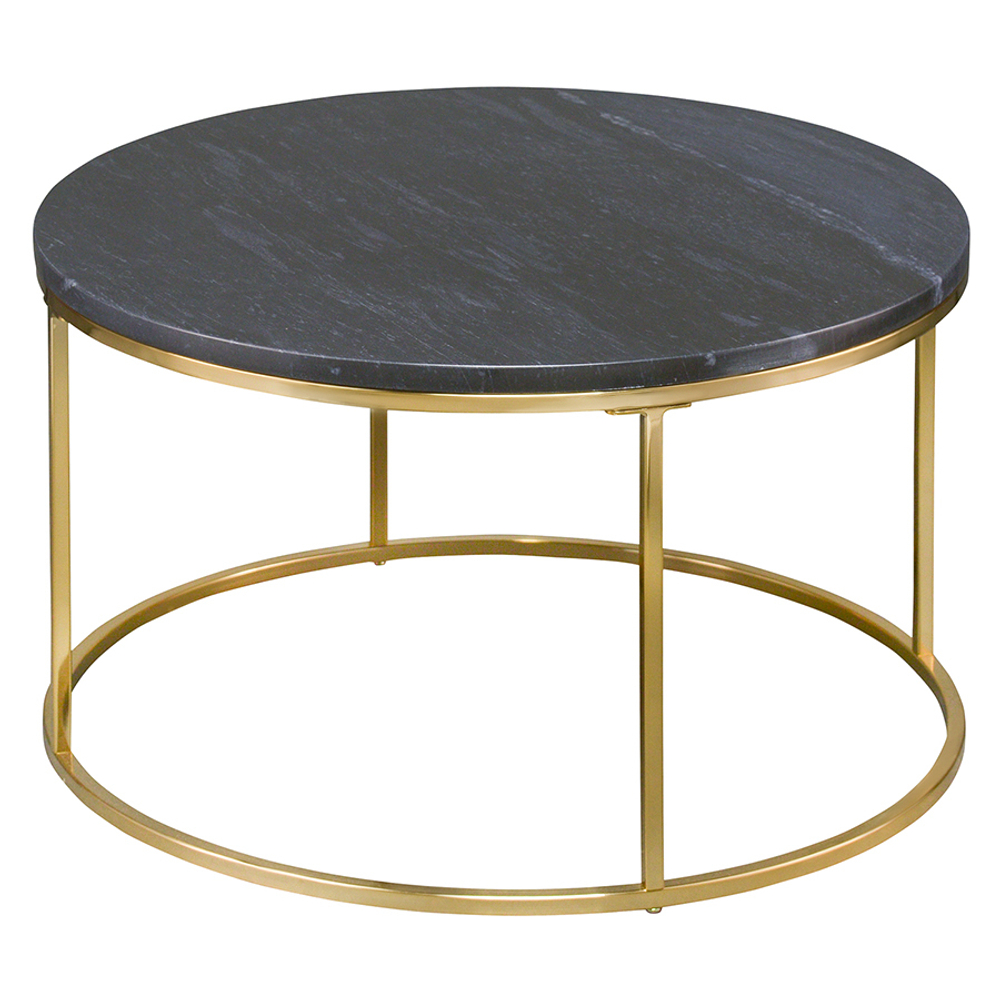 Набор из 2-х журнальных столиков hans, D60 см и D80 см, черный мрамор