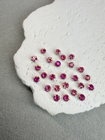 Шатоны 4 мм, Розовый радужный в серебре, 25 шт