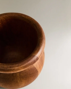 ZARA HOME ПЕСТИК И СТУПКА ИЗ ДЕРЕВА, СВЕТЛО-БЕЖЕВЫЙ