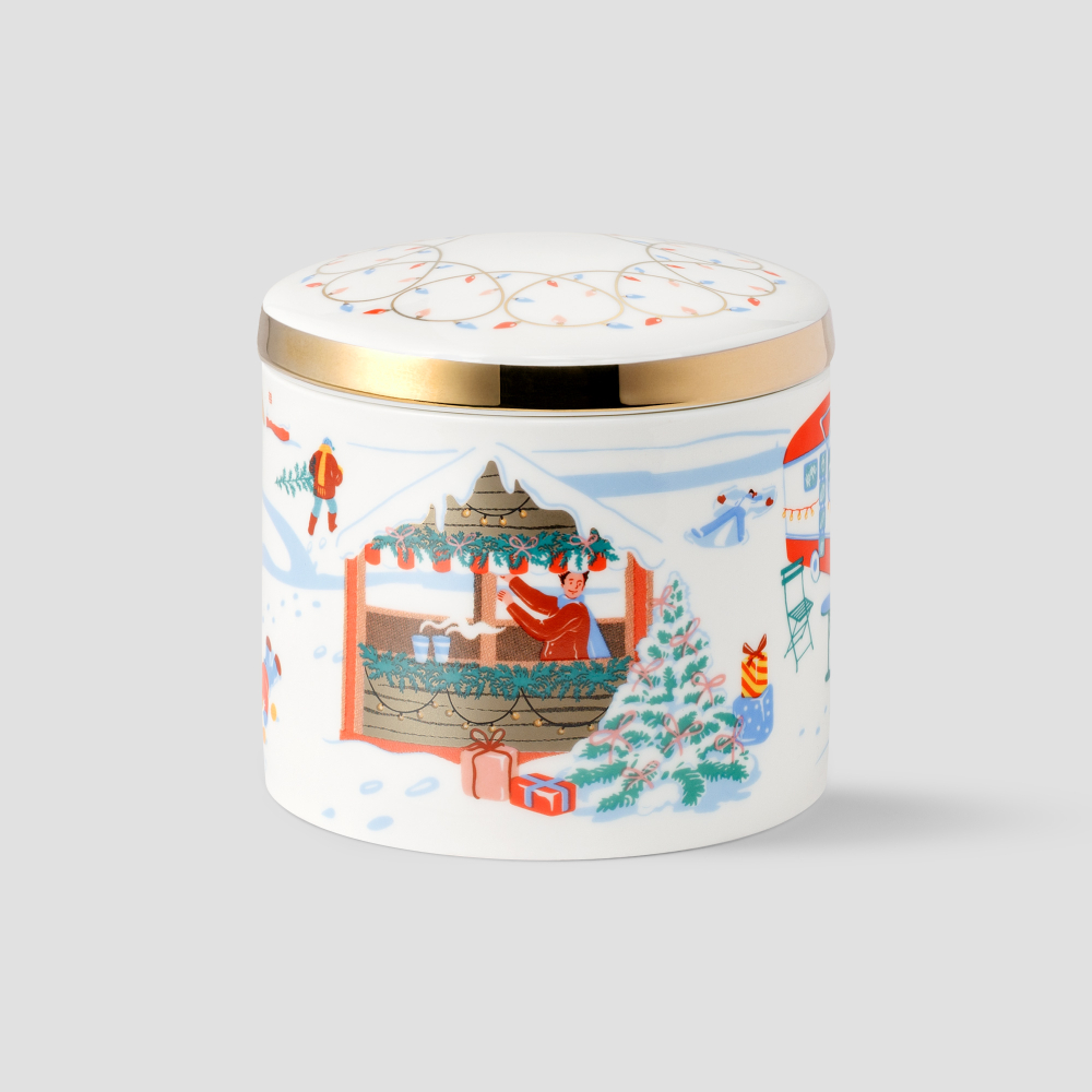 Емкость для хранения Farforite «Новогодний сюжет» в подарочном тубусе