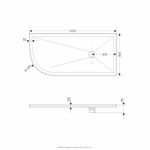 Душевой поддон асимметричный RGW ST/AR-W Белый (800x1200)