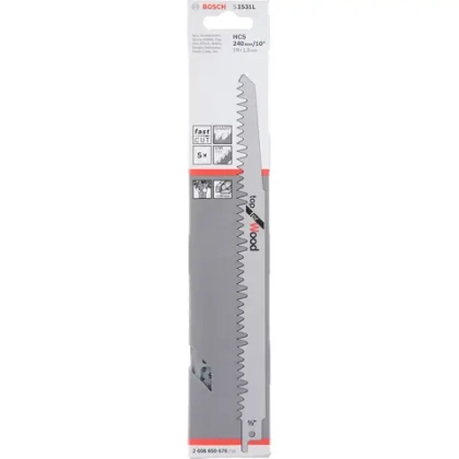 Сабельные пилки по древесине S 1531 L, 5 шт BOSCH 2608650676
