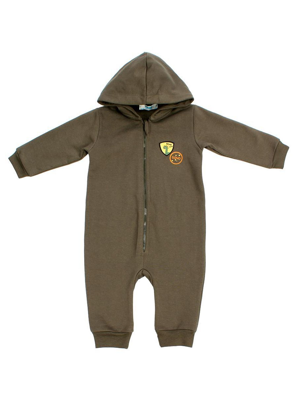 Комбинезон д/новорожд. M1112FN-0/1 футер, р.68-74 т.хаки (Такро)