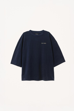 ZARA X WILLY CHAVARRIA ФУТБОЛКА ОВЕРСАЙЗ, ТЕМНО-СИНИЙ