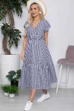Платье Коста-Рика темно-синее в клетку П10449 LT Collection