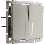 Выключатель двухклавишный с подсветкой (дымчатый) W1220104