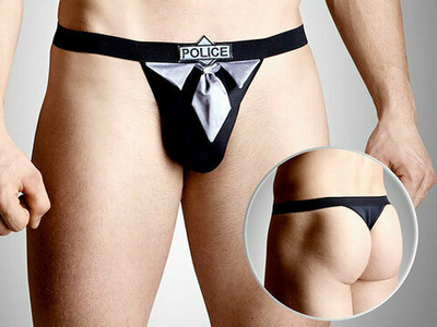 Мужские стринги черные полицейский Police S/L