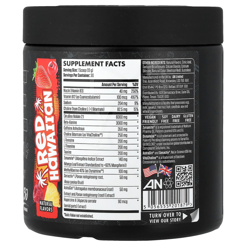 ABE, Ultimate Pre-Workout, предтренировочный комплекс, гавайский красный, 390 г (13,75 унции)