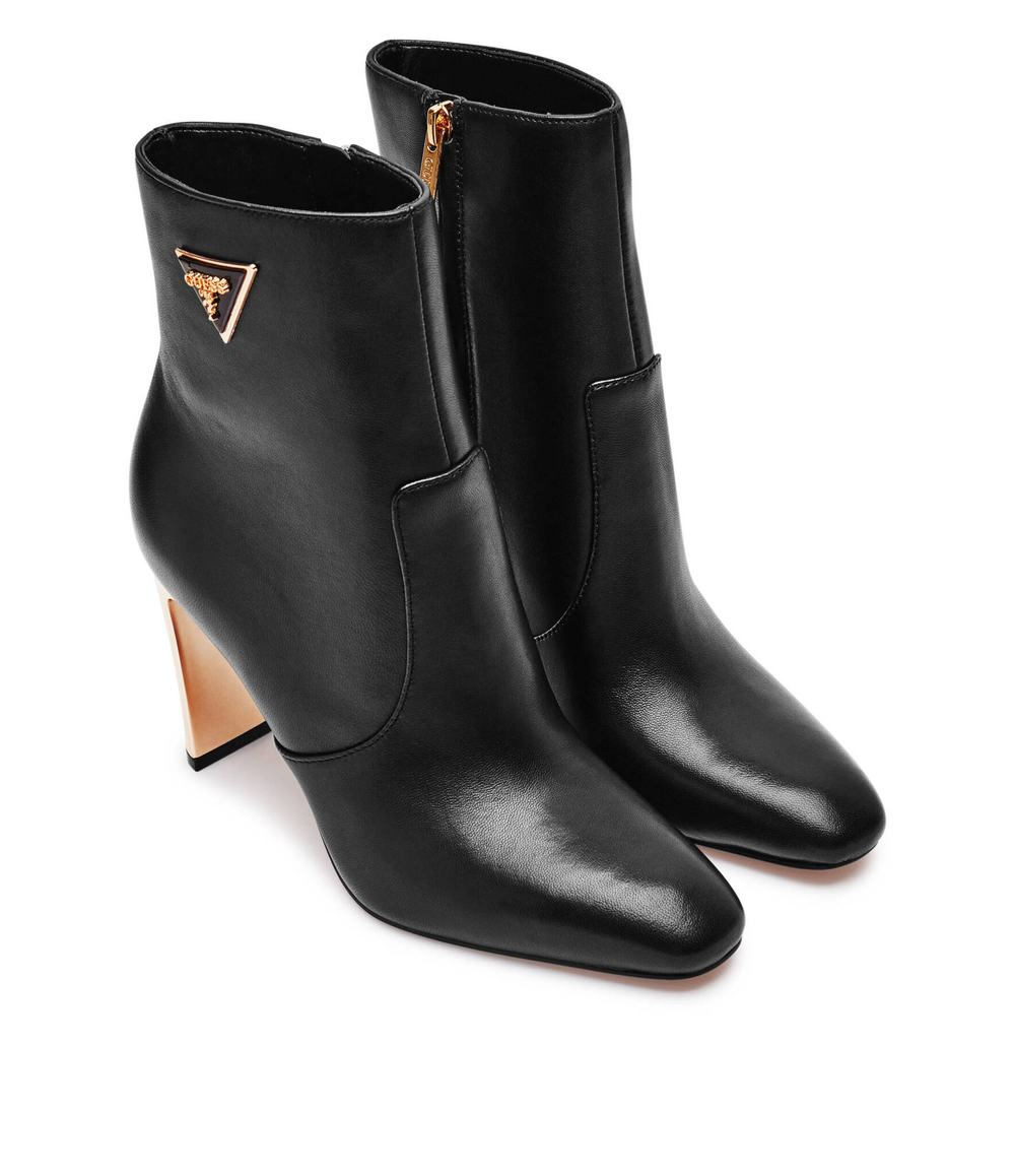 Кожаные ботильоны на каблуке CAITTE Guess - черный(FLDCAT LEA10)