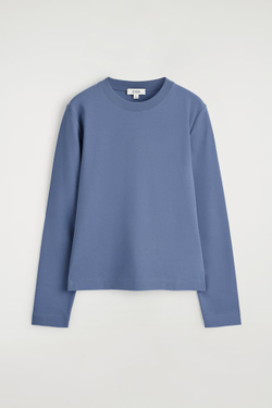 COS Стильная футболка с длинным рукавом, синий
