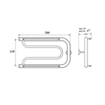 Полотенцесушитель водяной Point PN21335P 320x500 Фокстрот с полкой, хром