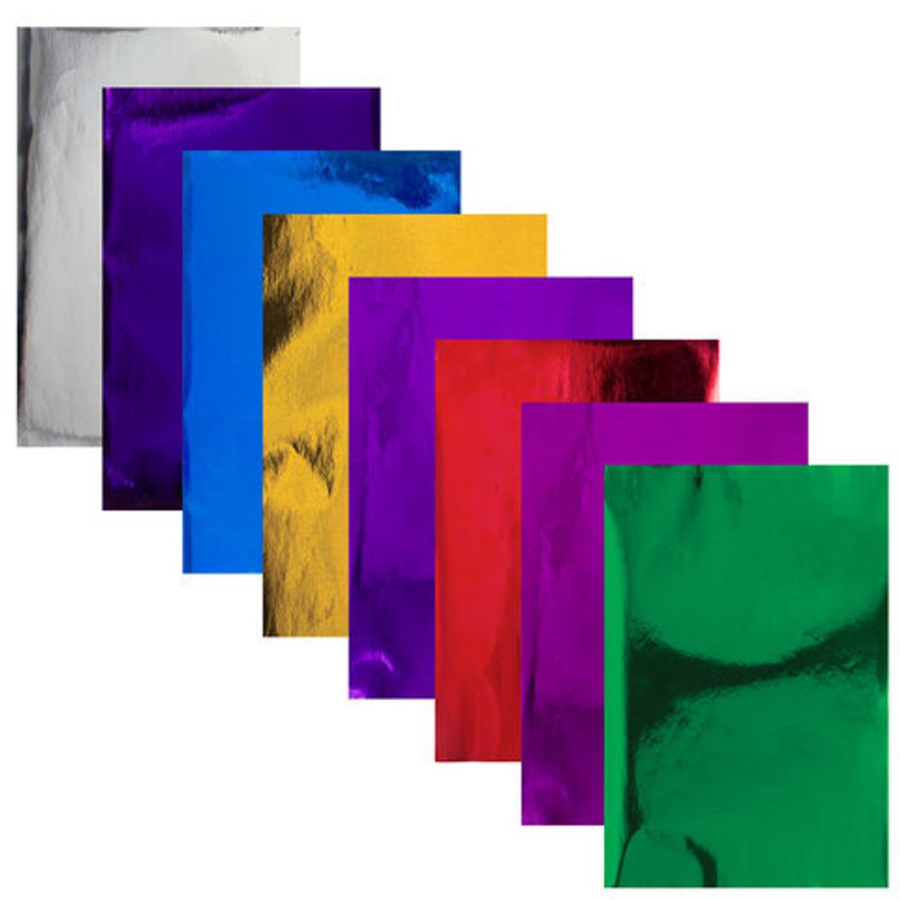 Цветная бумага А4 ЗЕРКАЛЬНАЯ, 8 листов 8 цветов, 80 г/м2, ОСТРОВ СОКРОВИЩ, 129885