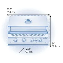 Встраиваемый газовый гриль Napoleon Big-32, 5 горелок, вертел