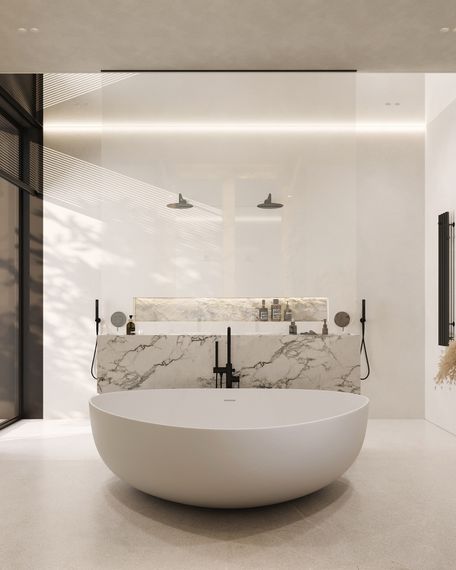 Ванна из искусственного камня ABBER Stein AS9608 белая матовая