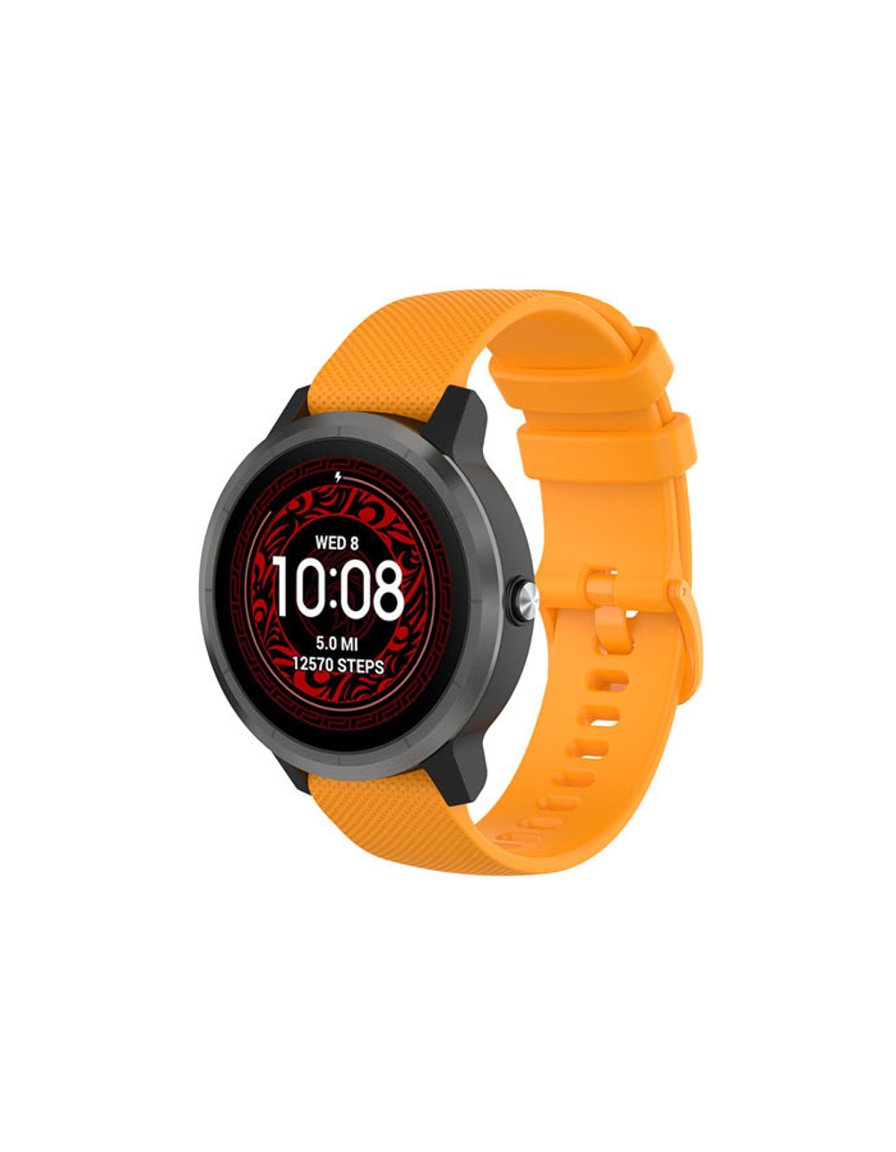 Ремешок 20 мм для Garmin Forerunner 55/245/645, Venu, Venu Sq, Venu 2 Plus, Vivoactive 3, Vivomove быстросъемный пряжка в цвет (Quick Release) (Оранжевый)