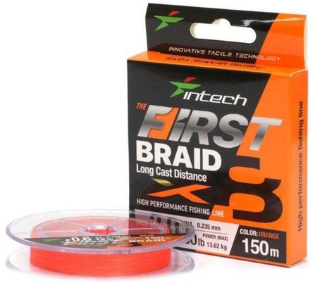 Шнур FIRST BRAID X8 INTECH 100-150м, 0.165мм, оранжевый