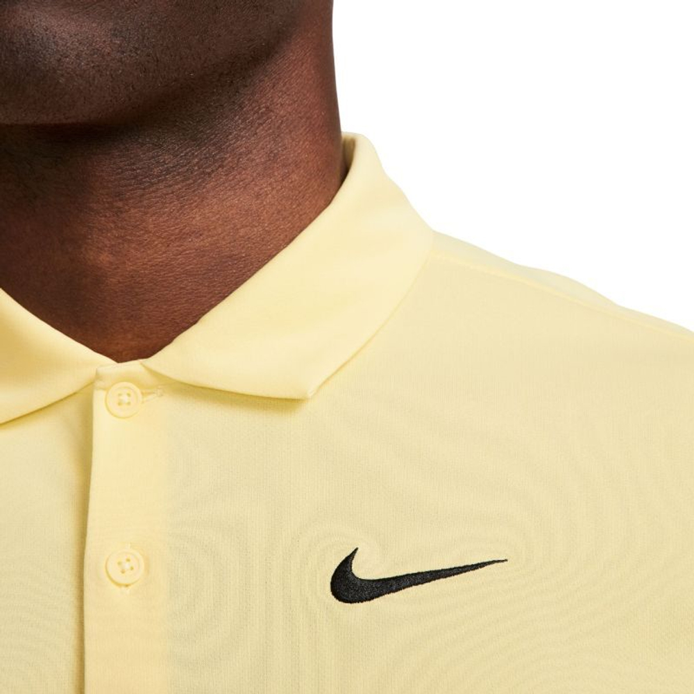 Мужское теннисное поло Nike Court Dri-Fit Solid Polo - soft yellow/black