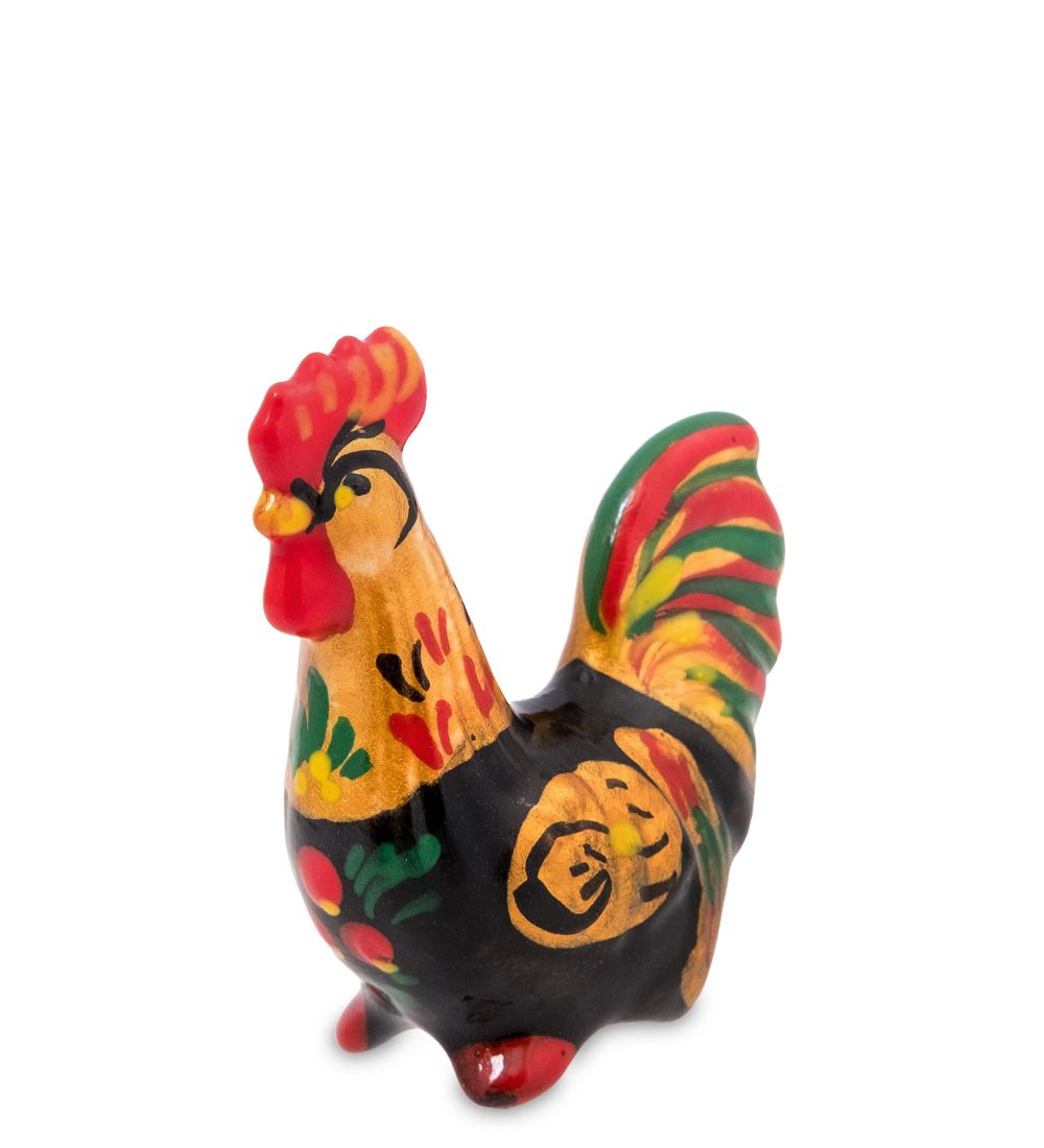 ГЛ- 982 Фигурка «Петух» хохлома (Гжельский фарфор)