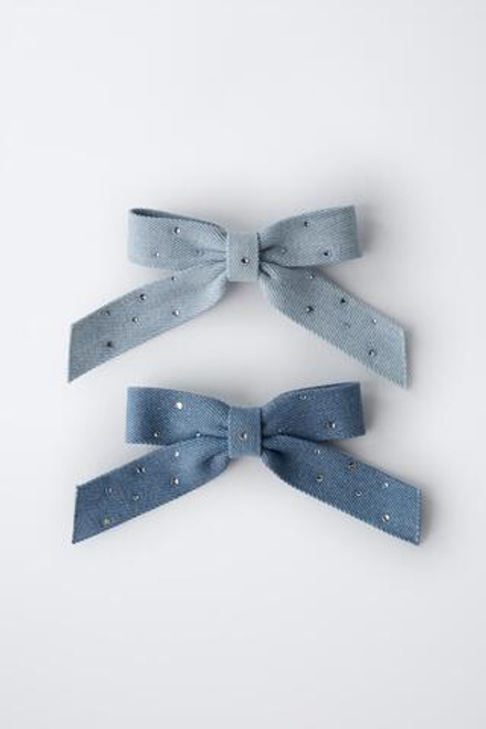 ZARA НАБОР ИЗ ДВУХ ЗАКОЛОК ДЛЯ ВОЛОС, СИНИЙ