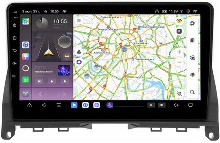 Магнитола для Mercedes-Benz C-класс W204 2007-2011 - Kuberg QLed, Android 13, TS20, CarPlay, SIM-слот