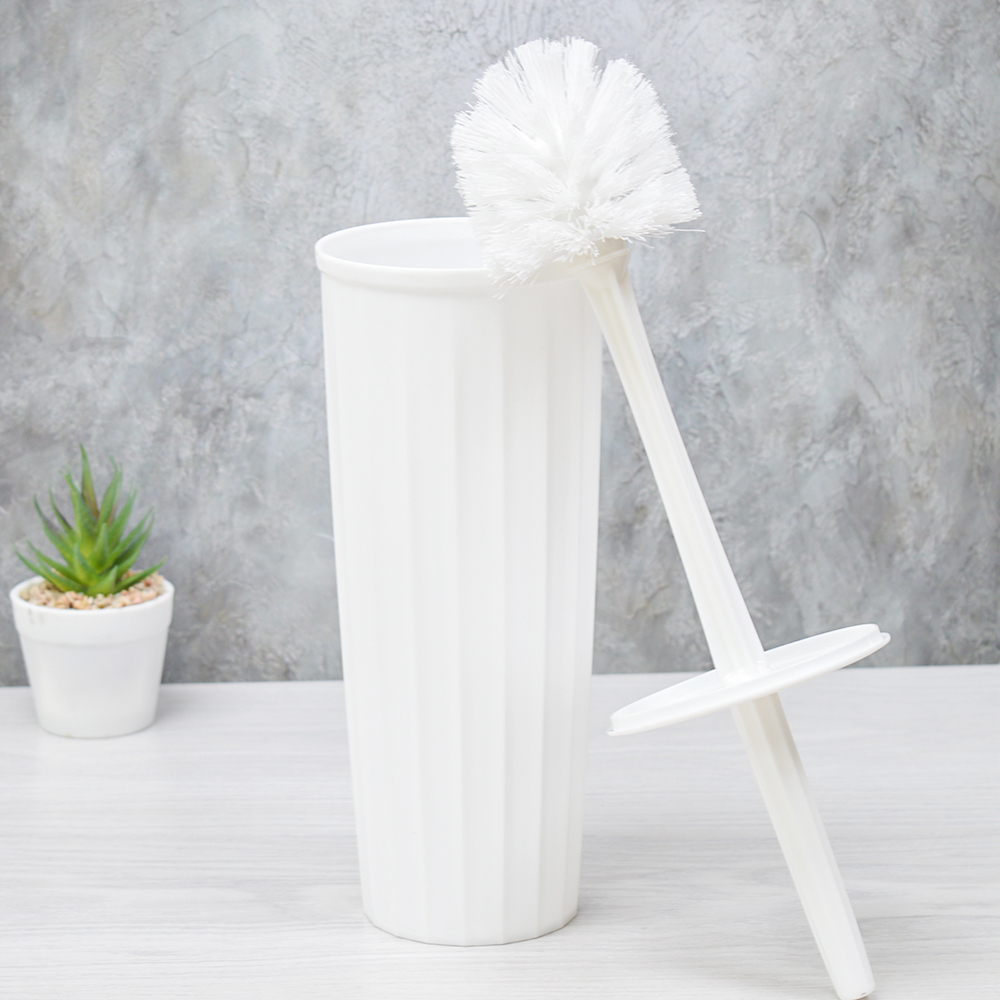 Ерш для туалета "Rock'n'Roll" с подставкой, высокий с крышкой, белый