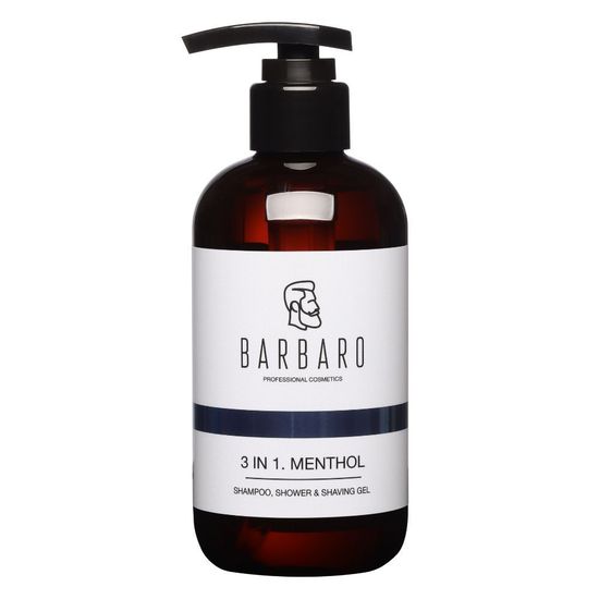 Шампунь-гель BARBARO 3 в 1 MENTHOL , 250 мл