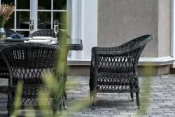 "Амароне" обеденная группа из искусственного ротанга на 6 персон, цвет графит