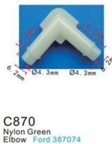 Клипса для крепления внутренней обшивки а/м Форд пластиковая (100шт/уп.) Forsage клипса C0870(Ford)