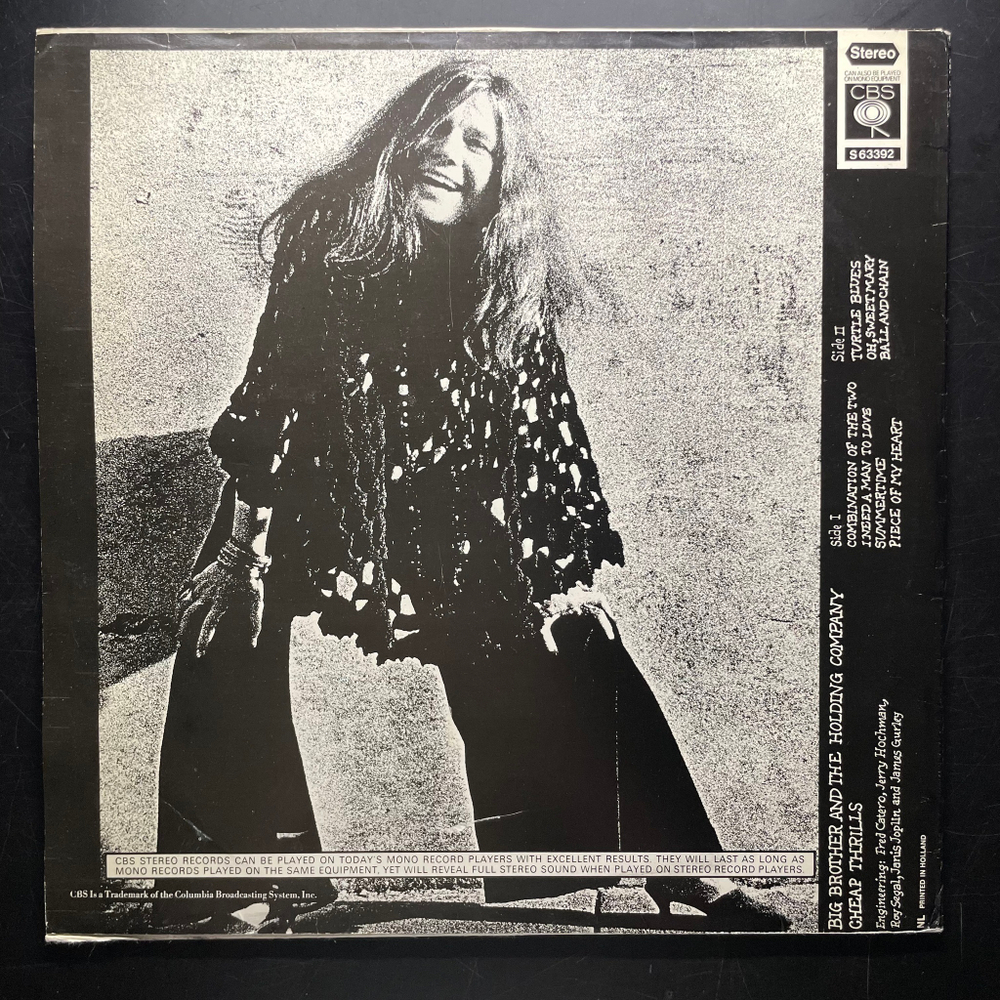 Big Brother & The Holding Company ‎– Cheap Thrills (Голландия 1968г.)