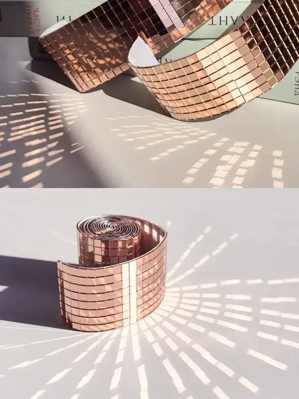 Зеркальная лента мозаика ЗЛ-Медь-4-1м