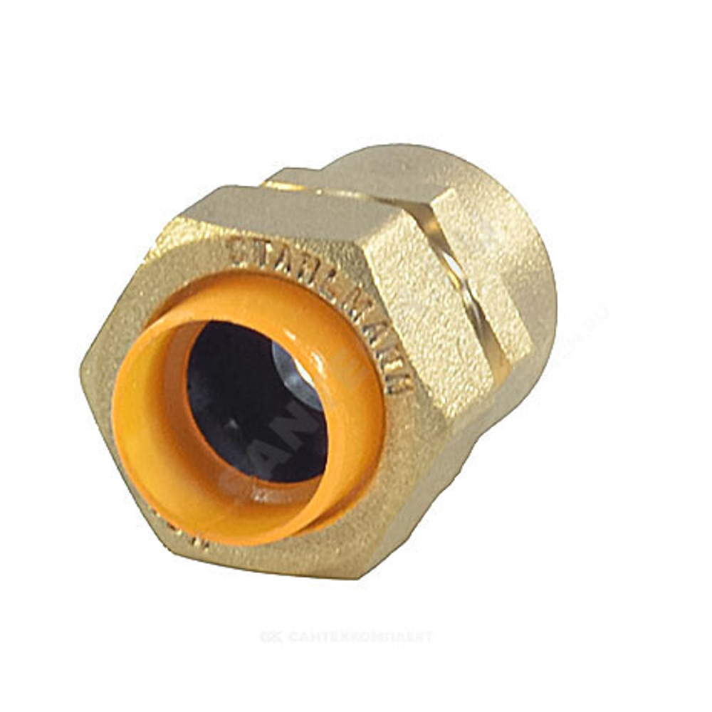 Муфта латунь 15Aх1/2" обжим/ВР для газоснабжения STAHLMANN SSFG1501/2BGZ