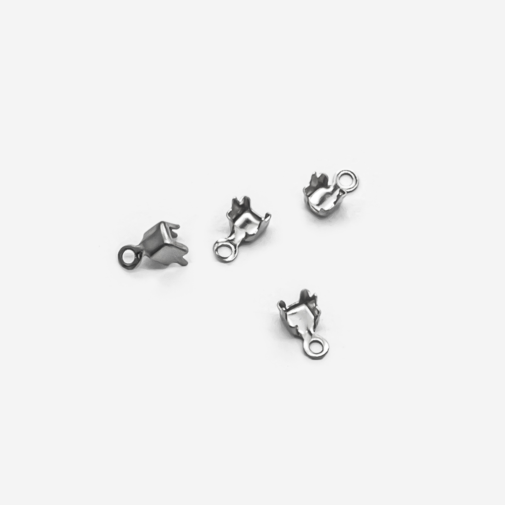 Концевик для стразовых цепей 2-2,5мм, сталь без покрытия