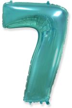 Шар (40"/102 см) Цифра, 7, Тиффани, в упаковке