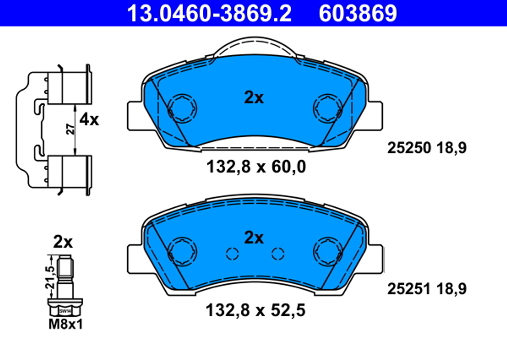 ATE - 13046038692-ATE - Brake Pad Set, disc brake
