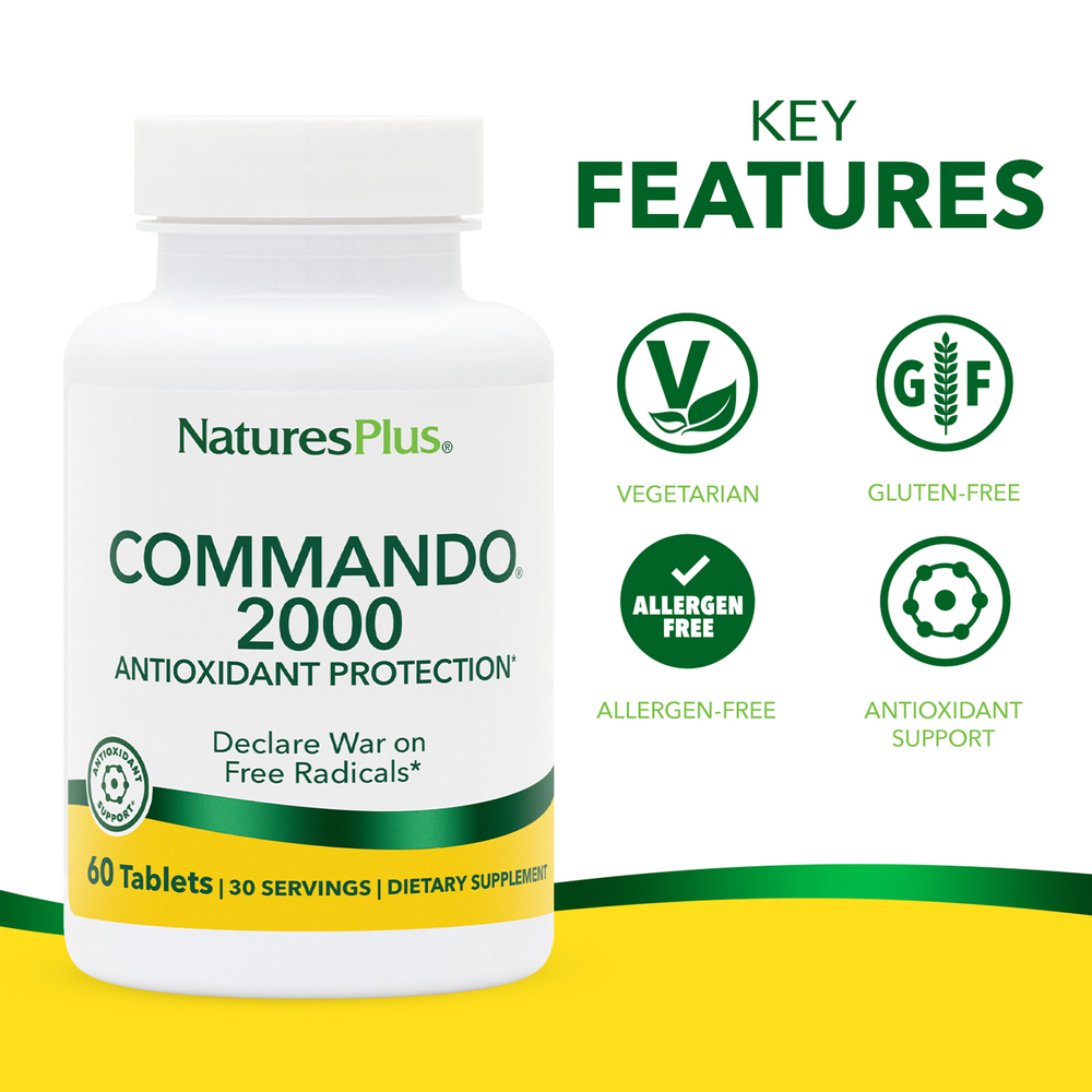 NaturesPlus, Commando® 2000, 60 таблеток