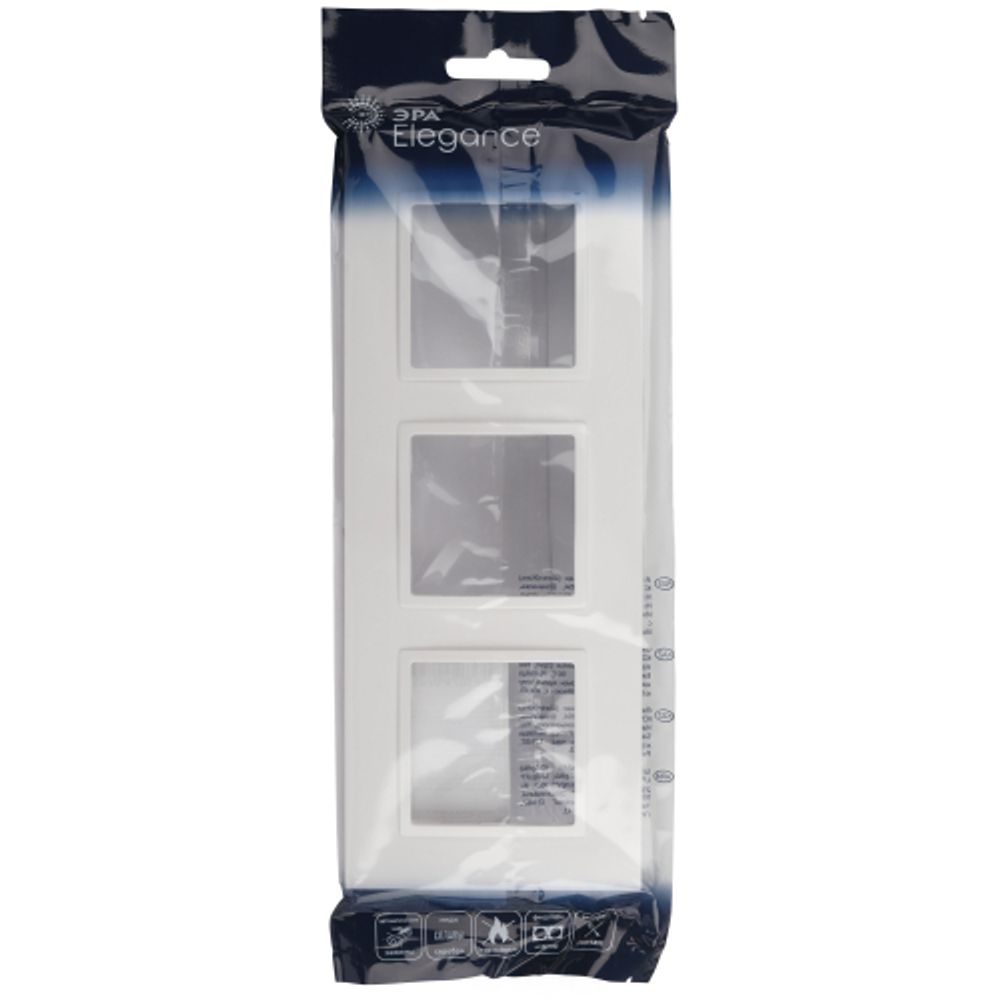 Рамка для розеток и выключателей ЭРА Elegance 14-5013-01 Classic, на 3 поста, белый