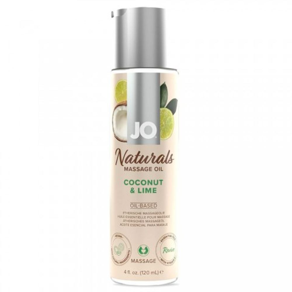 Массажное масло JO Naturals, кокос и лайм, 120 мл