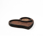 Деревянная менажница из кедра для подачи блюд и закусок с гравировкой "Тепло внутри, сказочно снаружи"