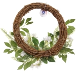 Цветы искусственные венок «Созвездие Девы» 42см нежно-белый