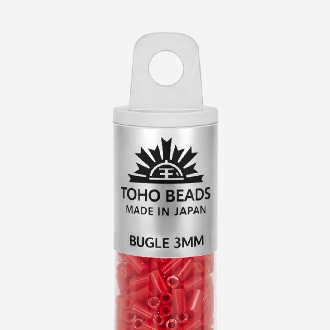 Японский бисер TOHO Bugle (стеклярус) 3mm (№45), непрозрачный глянцевый