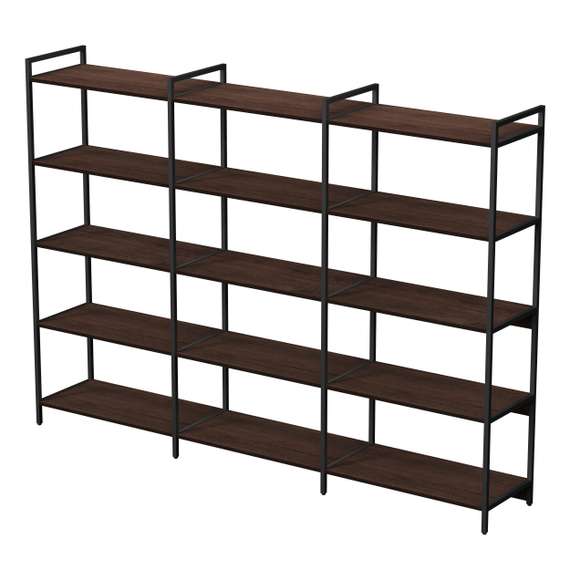 10ССТ.5.800 Стеллаж средний тройной 5 полок, широкий (2360*400*1704)