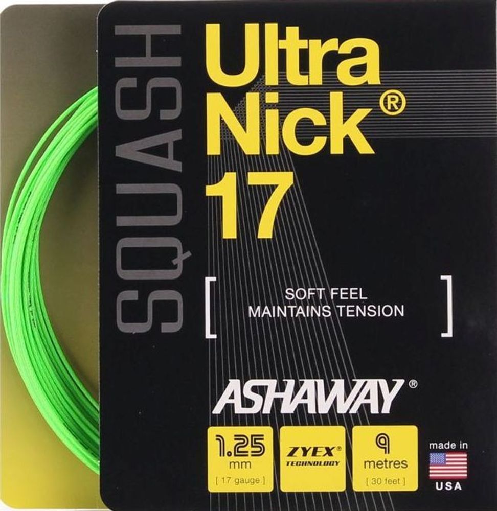 Squash strings Ashaway UltraNick 17 (9 m) - green