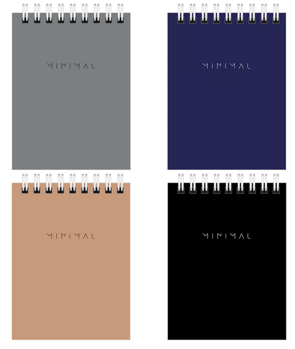 Блокнот А7 40л. клетка "Minimal Classic" гребень, картон (BRAUBERG)